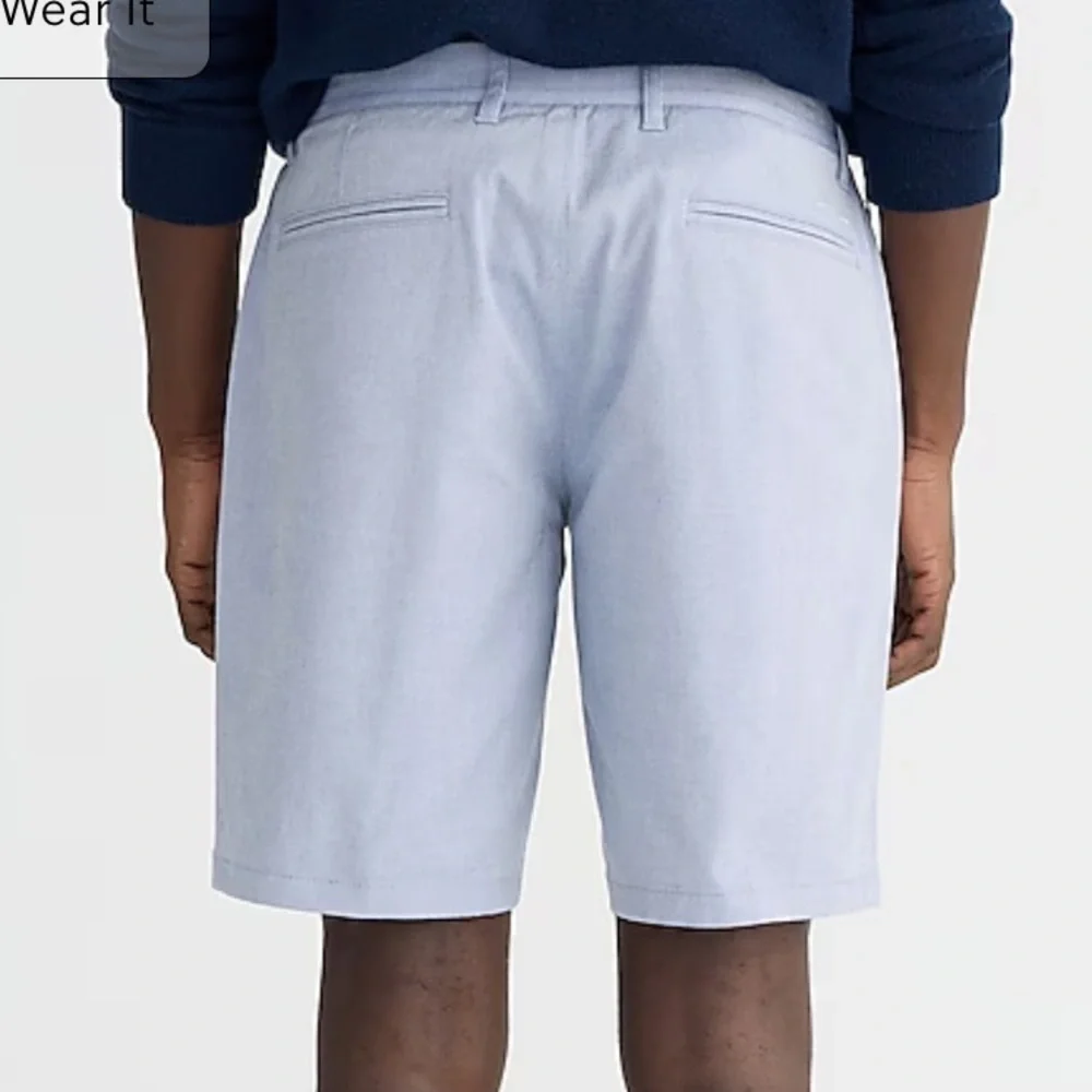 NWOT j crew sky blue 9'' tech oxford short